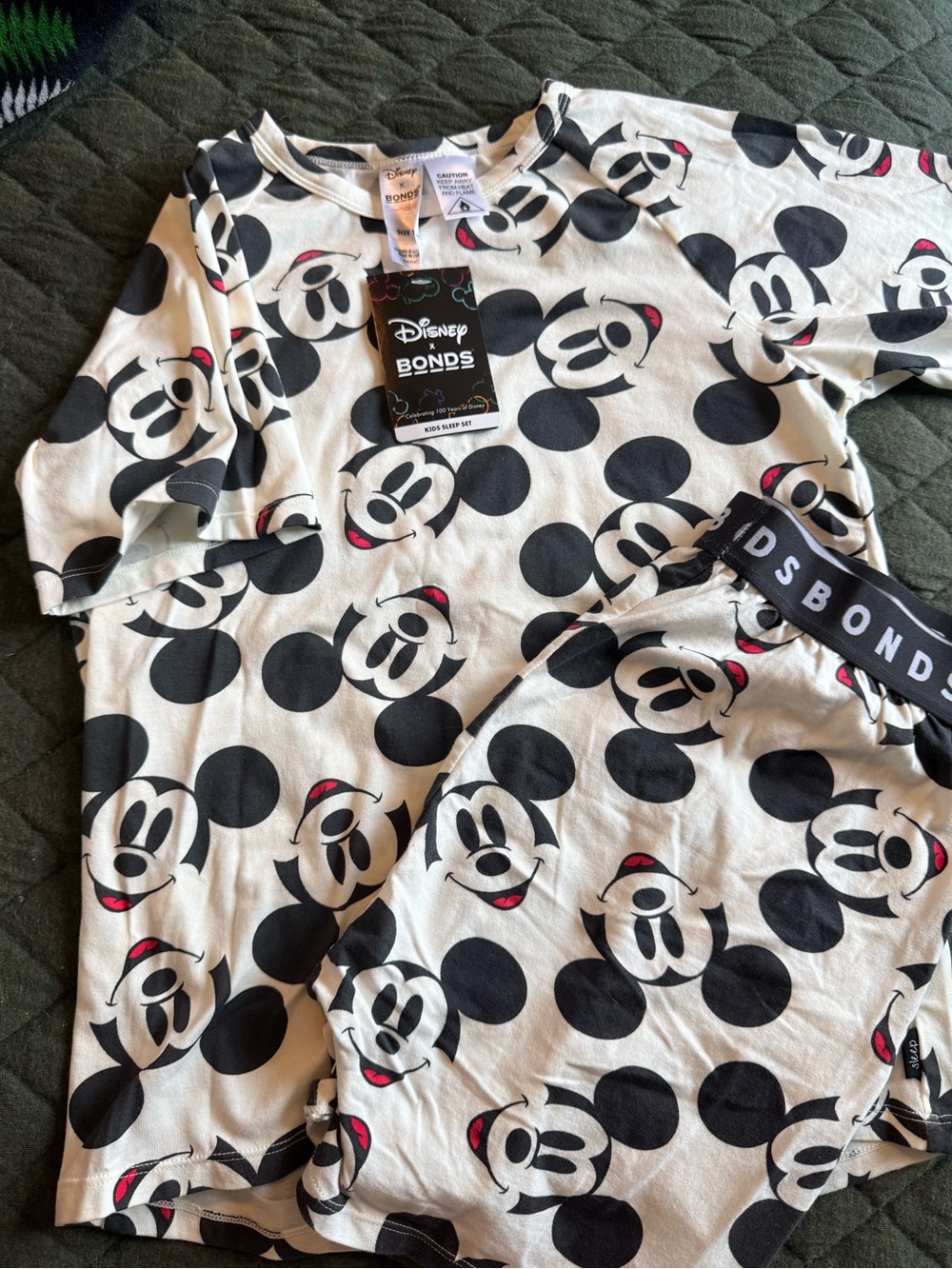 Bonds Disney Mickey Mouse White, Black & Red Pajama Set